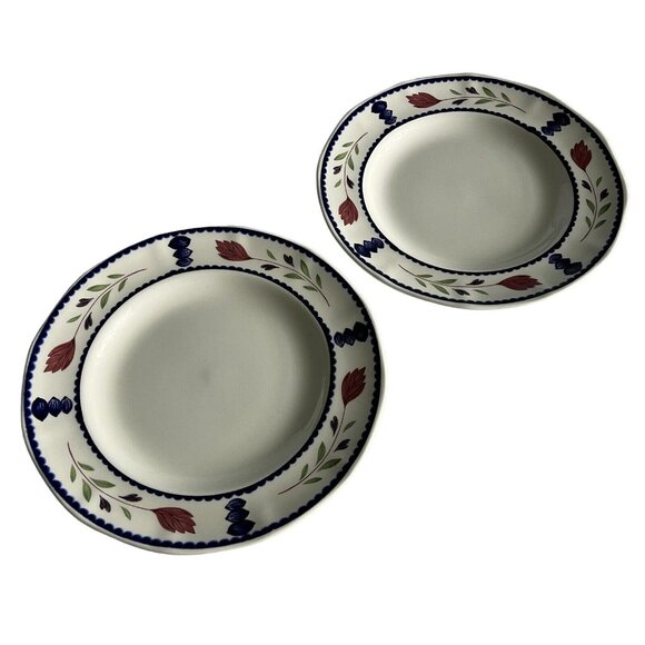 Adams China Lancaster England Ironstone Salad Plates 8" Vintage Set of 2 - Picture 1 of 12